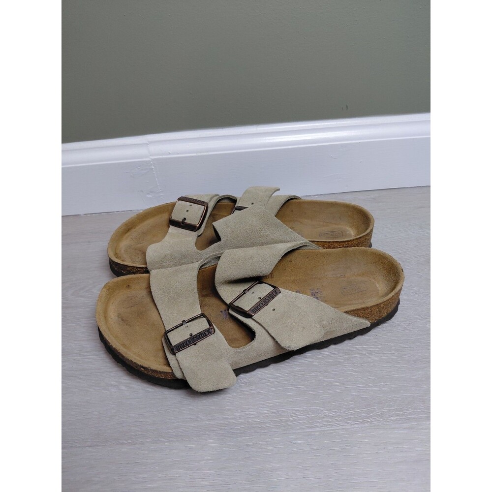 Birkenstock Arizona Taupe Suede Leather Women Size 38EU 7us Regular Width